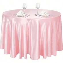 1 pièce Nappe ronde en satin couleur champagne, nappe ronde en tissu lisse pour la décoration