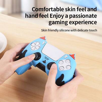 Case For PS-5 Gamepad Protective Cover Solid Color Silicone Gamepad Cases Anti-Fall Rubber Game Console Console Case