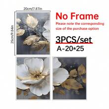 3pcs/Set Unframed Canvas Posters, Modern Abstract Flower Paintings, Canvas Wall Art, Artwork Wall Paintings, Can Be Used As Gifts, Bedroom, Office, Living Room, Cafe, Bar, Wall Decoration, Home And Dormitory Decoration, 40*60 Cm Birthday Graduation