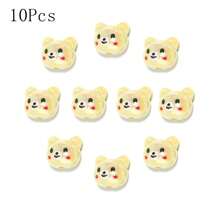 10 pièces de perles acryliques colorées de têtes d'ours et de pandas plaquées multicolores pour la fabrication de bracelets, colliers, chaînes de téléphone portable et pendentifs DIY