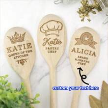 Customized Personalized Engraved Wooden Spoons - Custom Text, For Baking, Baker, Chef, Star Baker, Your Text Here, Birthday, Christmas, Housewarming - Multicolor - View 12
