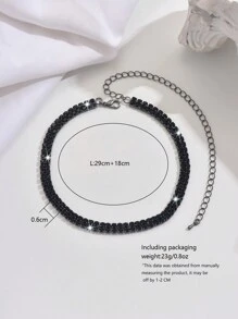 1 件欧式双链水晶项链，女士婚礼派对珠宝，女朋友情人节礼物，妈妈，母亲，母亲节，礼物 - 項鍊 - 查看 6