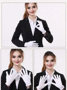 White Polyacrylonitrile Mittens For Men And Women Ceremonial Work Protection Wear-Resistant Inspection Gloves For Parade Performance Thin