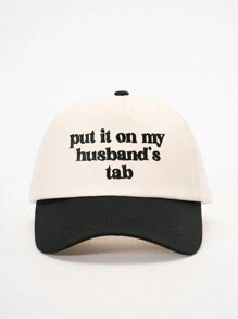 1顶户外刺绣“Put It On My Husband’s Tab”可调节棒球帽，休闲防晒帽，适合春秋季旅行，时尚百搭男士遮阳帽，Y2K风格 - 棒球帽 - 查看 4