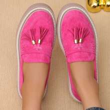 Women's Thick Sole Slip-On Casual Platform Shoes - FUCHSIA - View 2
