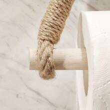 Tissue Dispenser Box Wall Mounted Paper Towel Dispenser Hand Woven Spool Creative Paper Towel Dispenser Home Bathroom Organizer Tissue Box Holder - Khaki - View 3