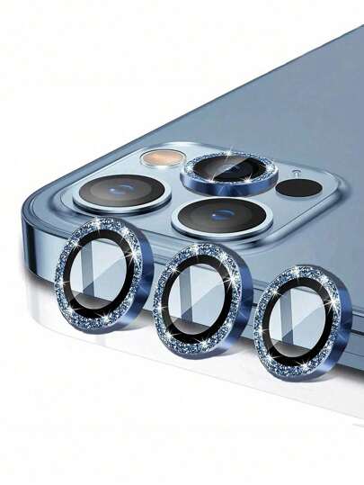 Apple's Camera Cover Glitter Lens Protector Gift For Birthday, Family, Friends Sparkling Crystal, Lens Protector, Phone Accessories Waterproof Shockproof Anti-Fall Anti-Fall Scratch Resistant Anti-Fingerprint Full Cover