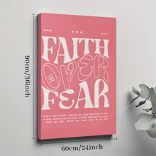 1pc Framed Canvas Poster, Modern Christian Pink Girl Preppy Decor Wall Art Canvas Paintings, Ideal Gift For Bedroom Living Room Corridor, Wall Art, Room Decoration