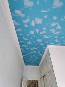 Wallpaper 5mx 45CM 3D GEOMETRIC Self-Adhesive Wallpaper Living Room Ceiling Space Universe Landscape Sky Galaxy - 藍色 - 查看 4