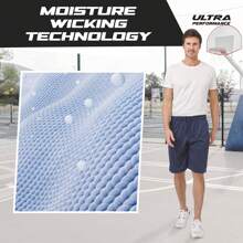 Mens 5 Pack Athletic Running Shorts, Basketball Gym Workout Shorts For Men With Zippered Pockets - 黑色,炭灰色,寶藍色,白色,灰色 - 查看 4