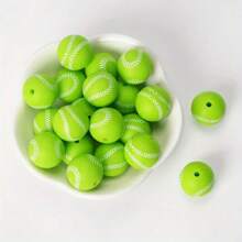 5pcs/15pcs/35pcs/87pcs Silicone Beads, Basketball, Soccer, Baseball, Rugby Designs, DIY Jewelry Making, Handicrafts And Sewing Supplies, Multi-Color, Decorative Beads For Arts And Crafts - Ball Sports Silicone Bead Set - View 22