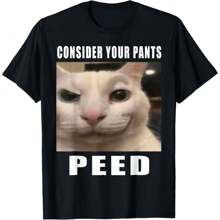 Consider Your Pants Peed Silly Cat Meme Men Women T-Shirt - màu đen - Xem 1