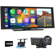 2024 Newest Portable Car Stereo 9.33 IPS Touchscreen CarPlay Android Auto MirrorLink Car Stereo 4K Dashcam 1080p Backup Camera Split-Screen DVR Bluetooth AUX Out Type-C Power 7V-32V - 如圖所示 - 查看 1