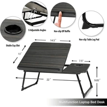 Lap Desk Bed Tray Table, Adjustable Laptop Stand, Portable Laptop Desk, Bed Tray For Bed/Reading/Writing, Bed Tray For Eating And Drinking And Laptop