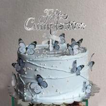 1 件/3 件金色西班牙 Feliz Cumplieanos 蛋糕装饰 适用于生日派对蛋糕装饰 - 彩色 - 查看 3
