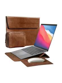 SENLASI 13 14 英寸笔记本电脑内胆包 皮革保护套和配件包 2 合 1 笔记本电脑支架 + 笔记本电脑内胆包 笔记本电脑保护套 桌面支架 桌面支架 便携式笔记本电脑支架，教室笔记本电脑包 教室包 教师储物袋 教室收纳袋 电脑包 电脑包 笔记本电脑保护套 iPad 包 学校 Mac Book 笔记本电脑包 女士 大学 冬季假期