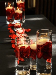 1 pièce Photophore en verre transparent, vase cylindrique en verre, pour la décoration de table, les arrangements floraux artistiques et les centres de table de mariage, la décoration intérieure et les dîners aux chandelles romantiques, accessoires de mariage (bougie non incluse)