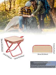 1 pezzo Sgabello portatile da 10" nero o rosso, ultra leggero, sedia pieghevole, sgabello per pesca, campeggio, escursionismo, viaggi, picnic, barbecue all'aperto, giardinaggio