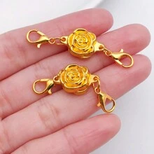 2/6pcs Magnetic Clasps For Jewelry Locking Rose Heart Magnetic Jewelry Clasp Lobster Clasp Self-Aligning Magnetic Rhinestone Clasps Magnetic Necklace Clasp For DIY Necklace Bracelets Jewelry Craft Making