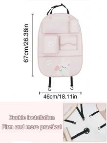 1件装可爱卡通汽车座椅靠背保护套防脏座椅靠背儿童防踢防滑防踩垫储物袋椅背储物袋多功能可装零食水杯玩具纸巾等汽车收纳袋内饰配件 - 花色 - 查看 7