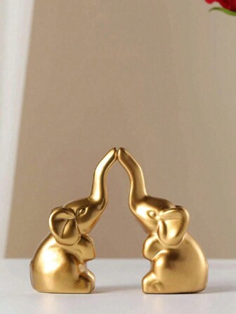 2ST Alla hjärtans dag Söt harts elefantträdgårdsprydnader för heminredning, perfekt födelsedagspresent till mamma, pappa, vänner, eller bossarnas dag, perfekt för kontor, bokhyllor, vardagsrum, tv-bänkar, sovrum och trädgårdsdekorationer, unika födelsedagsdekorationer och presenter