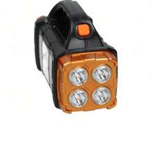 Portable Solar And USB Rechargeable LED Flashlight - 金色 - 查看 3