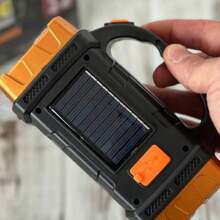 Lanterna Carregamento Solar  e USB Portátil Recarregável LED - Vermelho - Visão 8