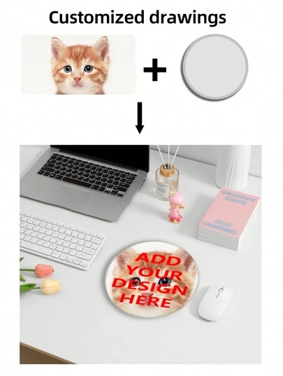 A Customizable Mousepad For Office Use, 20cm*20cm,You Can Add Your Photos To Make Your Own Personal Mousepad