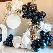 120pcs Black And White Latex Balloon Wreath Set, Suitable For Weddings, Valentine's Day, Birthdays, Pop Parties, Graduation Ceremonies, Family Gatherings, And Bachelor Parties