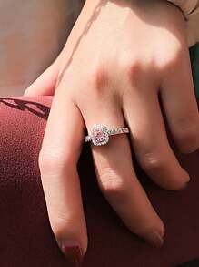 1 件 925 纯银方形明亮式切割订婚戒指精美婚礼女士珠宝女士经典锆石戒指精美珠宝结婚戒指新娘珠宝求婚承诺戒指结婚周年礼物