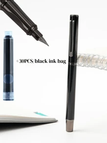 [Customized] Engraved On The Pen Shaft / Provide 1pc Elegant, Fashion, Beautiful Custom Ink Refillable Fountain Pen With 0.28mm Fine Nib / Smooth Writing, Comes With 30pcs Ink Cartridges 3.4mm In Diameter, Thoughtful Daily Writing/Calligraphy Pen, Personalized Gift For Valentine's Day, Christmas, Father's Day, Teacher's Day, Thanksgiving Back To School