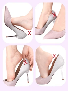 2 pièces Coussinets de talon anti-friction, coussins de talon en silicone invisible, antidérapant et doux, convient aux talons hauts, plates, sandales, chaussures de sport