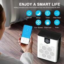 JOWSET HEPA 14 WiFi Air Purifier For Home Large Rooms With Washable Filters, Covers 1900 Sq.Ft, Air Purifiers For Allergies And Asthma,Pet Dander, Smoke, Pollen,Dust, Odors, Mold Spores - 黑色 - 查看 5