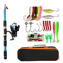 Fishing Pole Set Full Kits With Telescopic Fishing Rod And Spinning Reel Baits Hooks Travel Pole Set - 紅色 - 查看 10