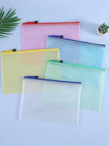 5pcs/Set Mesh File Folders - Waterproof Storage Pouches With Secure Zippers And Reinforced Seams, Ideal For Organizing Office, School Supplies, Pens And Accessories - Perfect For Travel, Commuting And Everyday Use,Back To School,School Supplies