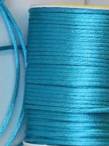 Silk Thread Satin Cord 1mm - 5 Meters Various Colors - Turquoise Blue - View 2