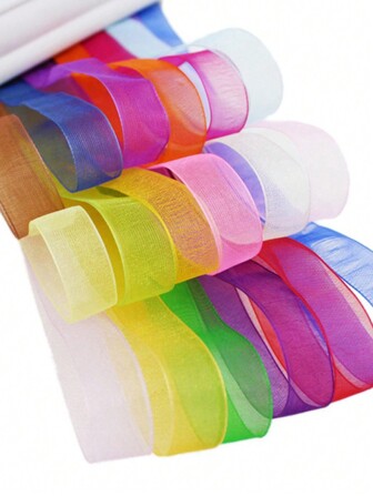 50Yards/Roll 1.2cm Wide Tulle Ribbon, Gift Packaging, Cake Baking, Flower Bouquet, Wedding Decor, Handmade Flowers, Headpieces, Brooches, Clothing Accessories