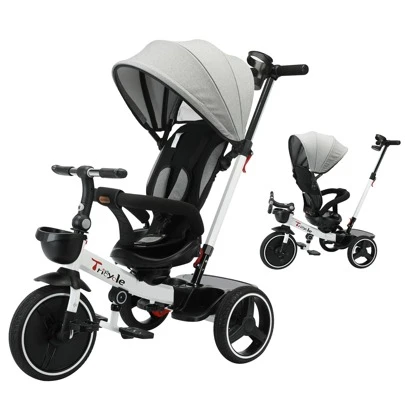  Ubravoo Baby Stroller Tricycle Ride Bike , 360 Degree Rotation Sitting & Lying,Celerity Disassembly & Assembly,1-5 Years