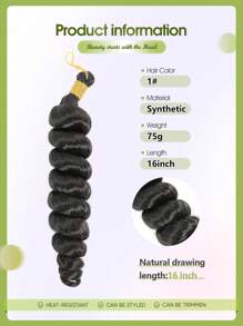 1 Pc 16 Inch Synthetic Heat Resistant Curly Extensions Hair Black Brown Chocolate Rust Brown Blonde Burgundy Multi-Colour Spiral Fashion Curly Wave Loose Wave Crochet Braids Hair High Temperature Loose Wave Curly Braiding Hair Extensions For Women Daily Holidays Party And Christmas Music Festival Carnival New Year Gifts Used Braided Hair Woven Extension Hair - Multicolor - View 5