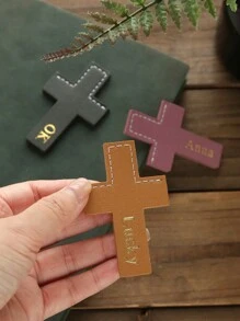 1 pièce Signet personnalisé en or avec nom, signet personnalisé avec estampage à chaud du nom, signet vintage avec croix, marque-page personnalisé, onglet de coin, cadeau de lecture de la Bible, accessoire charmant pour les amateurs de livres, signet pour les rats de bibliothèque, cadeau pour les amateurs de livres - Multicolore - Voir 4
