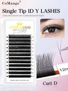 CoMango 12 Reihen D-Curl Neue 2D-Volumen Wimpern 0,07 mm Ultra-Dünn 1D YY Wimpernverlängerung Leichtgewicht Vorbereitete Fächer Wimpernverlängerungen, Wimpernbüschel, Einzelwimpern, Wimpern, Falsche Wimpern