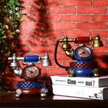 1pc-Vintage Telephone Ornament Desktop Counter Living Room Decoration Vintage Ornament Clock Ornament Vintage Telephone Shaped Piggy Bank
