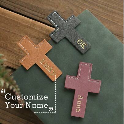1 Stück personalisierter Goldname Lesezeichen, personalisierter Folienprägename, vintage Kreuz Lesezeichen, personalisierter Seitenmarkierer, Ecktab, Bibel Lese Geschenk, schönes Accessoire für Buchliebhaber, Bücherwurm Lesezeichen, Geschenk für Buchliebhaber