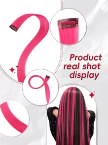 Clip In Hair Extensions 22 Inch 20Pcs/10Pcs Colored Hair Extensions Party Highlights Long Straight Synthetic Hairpieces For Women