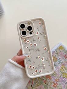 夏季 1 件经典 Ditsy 花卉图案设计带微孔相机保护防震乳白色手机壳兼容 11 Pro Max/12 Pro Max/13 Pro Max/14 Pro Max/15 Pro Max/ 16 Plus/ 16 Pro Max、Galaxy A55/Galaxy A15/Galaxy S24 Ultra/Redmi、OPPO/Realme、VIVO、Infinix、Honor、MOTO、One Plus 防水防摔防刮