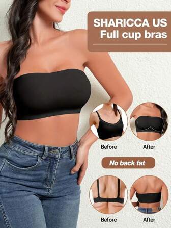 女士无肩带无缝隐形文胸抹胸文胸露背透气无钢圈文胸新娘文胸提托性感内衣