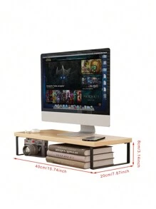 miwoo 1pc Desktop Computer Monitor Stand Riser Shelf Back To School