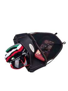 摩托车PU座椅桶收纳袋，电动摩托车座椅收纳网，摩托车座椅手套帽子眼镜卡片收纳袋，摩托车配件，摩托车网挂袋 - 黑色 - 查看 4