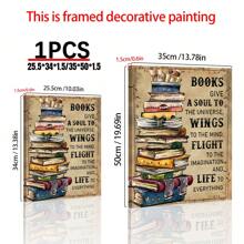 1pc Book Gives Universe Soul Canvas Wall Art - Unframed Decoration For Living Room, Home, Bedroom - Gift For Book Lovers On Mother's Day Or Birthday, Poster - Multicolor - View 8