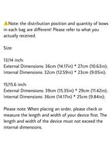 Laptop Bag Cute Bow Embroidered Storage Handbag 13/14 Inches 15/15.6 Inches Portable Shoulder Laptop Bag Laptop Case Laptop Sleeve Computer Case Case Computer Bag Laptop Cover Ipad Bag Classroom School Mac Book Teacher Laptop Bag Women College Winter Holiday - Multicolor - View 12
